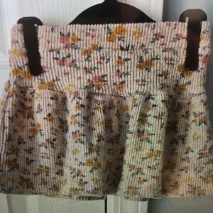 Floral Corduroy Skirt